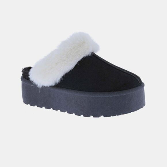 🆕️Super Comfy Thick Bottom Fur Trim Snow Slippers c2-s1-66 - Picture 2 of 3